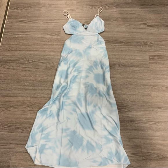 third form Dresses & Skirts - Third Form The Tie Dye Tri Midi Dress blue white